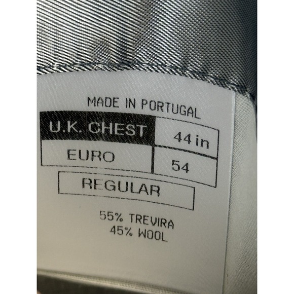 Alexandre London Men's 44R Double Breasted Wool Blend Blazer Black Striped - Picture 8 of 10